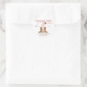 ワイルドウェスト女性のカーボーイ誕生日パーティーサンキュー ラウンドシール (バッグ)