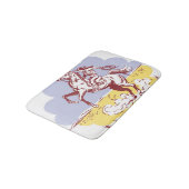 ワイルドウェスト女性のカーボーイ:ヴィンテージラインスケッチ。 バスマット (アングル)