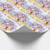 ワイルドウェスト女性のカーボーイ:ヴィンテージラインスケッチ。 ラッピングペーパー (角)