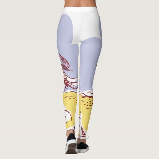 ワイルドウェスト女性のカーボーイ:ヴィンテージラインスケッチ。 レギンス (裏面)