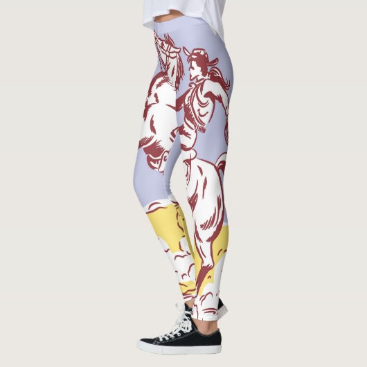 ワイルドウェスト女性のカーボーイ:ヴィンテージラインスケッチ。 レギンス (左)