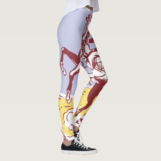 ワイルドウェスト女性のカーボーイ:ヴィンテージラインスケッチ。 レギンス (右)