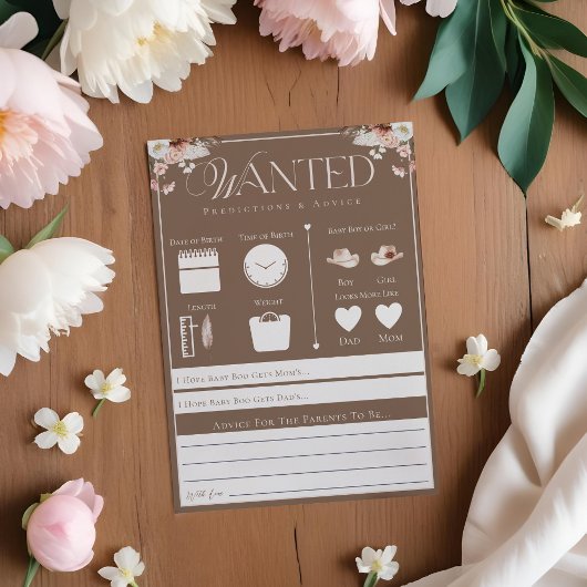 ワイルドウェスト指名手配の予測とアドバイスゲームカード 招待状