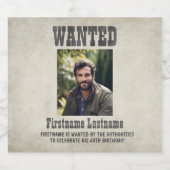 ワイルドウェスト指名手配ポスター誕生日パーティー ビールラベル (シングルラベル)