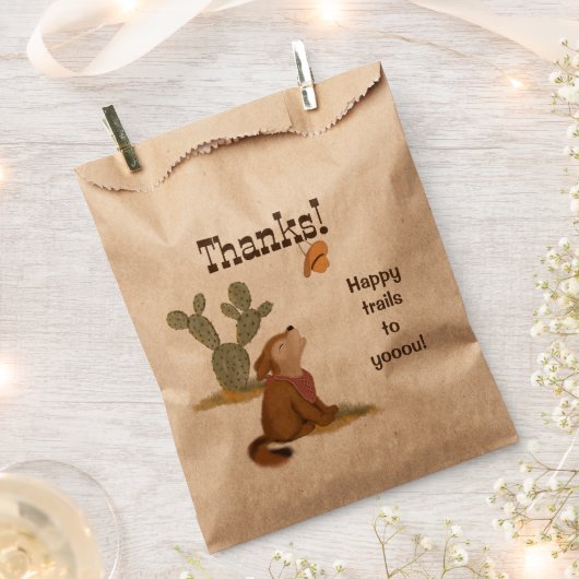 ワイルドウェスト素朴おもしろいカウボーイ誕生日優先バッグ フェイバーバッグ (クリップ留めされた状態)