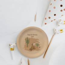 ワイルドウェスト素朴おもしろいカウボーイ誕生日紙プレート