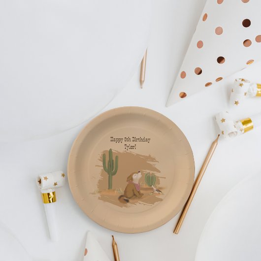 ワイルドウェスト素朴おもしろいカウボーイ誕生日紙プレート ペーパープレート