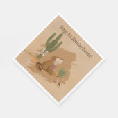 ワイルドウェスト素朴おもしろい女性のカーボーイ誕生日ペーパーナプキン スタンダードランチョンナプキン (角)