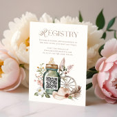 ワイルドウェスト西部ベビーシャワーQRコードレジストリ エンクロージャーカード