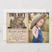 ワイルドウェスト誕生日ウエスタンカウボーイ誕生日写真 招待状 (正面)