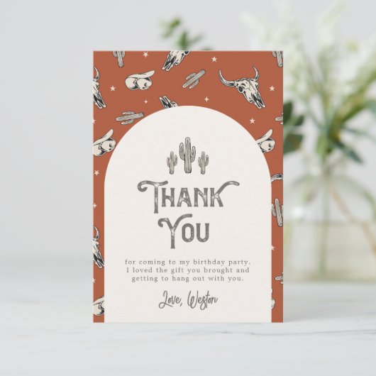 ワイルドウェスト誕生日サンキューカード |西部 サンキューカード (スタンド正面)