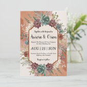 ワイルドウェスト ウェスタン ボーホー ウェディング 招待状 (スタンド正面)