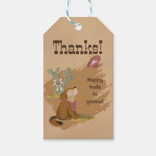 ワイルドウェスト グラフィックカウガール デザートアニマル ギフトタグ (正面)