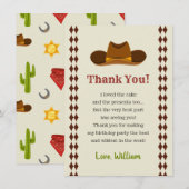 ワイルドウェスト サルーンカウボーイ 誕生日パーティー 男の子 キッズ サンキューカード (正面/裏面)