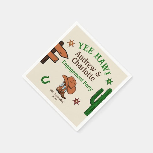 ワイルドウェスト ラスティック カウボーイ ウェスタン パーティー スタンダードカクテルナプキン (角)