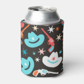 ワイルドウェスト、リボルバーカウボーイパターン。 缶クーラー (缶正面)