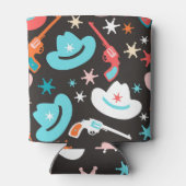 ワイルドウェスト、リボルバーカウボーイパターン。 缶クーラー (裏面)