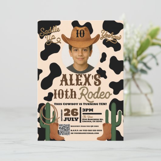 ワイルドウェスト・ロデオ誕生日パーティーでの冒険 招待状 (スタンド正面)