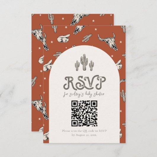 ワイルドウェストRSVPカード エンクロージャーカード (正面/裏面)