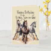 ワイルドウエスタンウマ誕生日ソンインロー動物 カード (黄色い花)