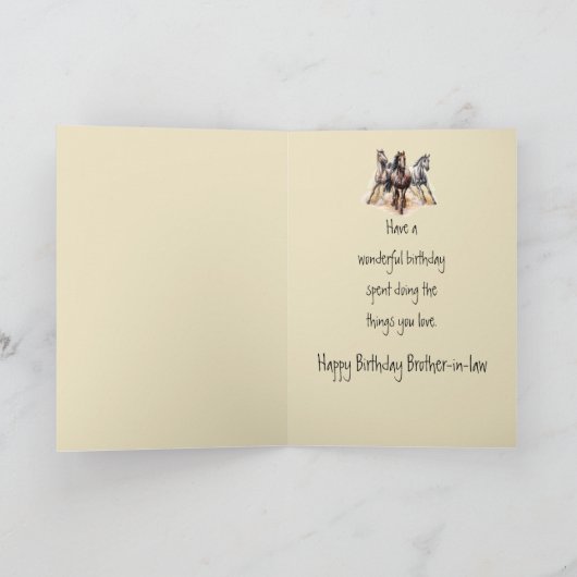 ワイルドウエスタンウマ誕生日ブラザーインロー カード (内部)