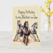 ワイルドウエスタンウマ誕生日ブラザーインロー カード (黄色い花)