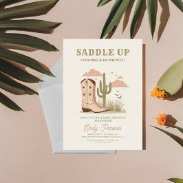 ワイルドウエスタンサボガールベビーシャワー 招待状