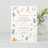 ワイルドウエスタンファースト誕生日招待状 招待状 (スタンド正面)