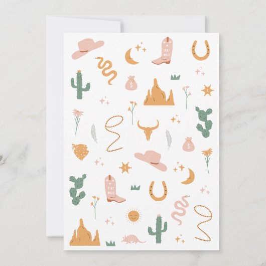 ワイルドウエスタンファースト誕生日招待状 招待状 (裏面)