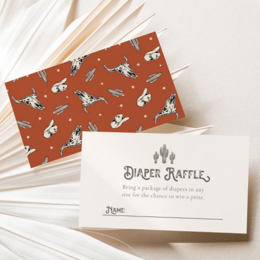 ワイルドウエストおむつラッフルカード |ウェスタン・ベイビー・シャワー エンクロージャーカード