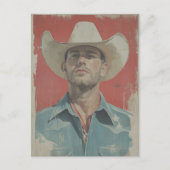 ワイルドウエストアイコン： 1950年代のヴィンテージカウボーイ ポストカード (正面)