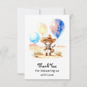 ワイルドウエストアドベンチャーボーイ赤ちゃんシャワー サンキューカード (正面)