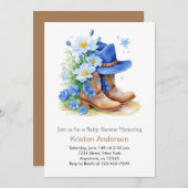 ワイルドウエストウィムシーな赤ちゃんシャワー 招待状 (正面/裏面)