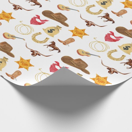 ワイルドウエストウェスタンカントリーロデオアニエージ誕生日 ラッピングペーパー (角)