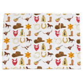 ワイルドウエストウェスタンカントリーロデオアニエージ誕生日 ラージペーパーバッグ (正面)