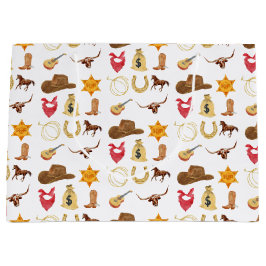 ワイルドウエストウェスタンカントリーロデオアニエージ誕生日 ラージペーパーバッグ