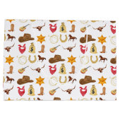 ワイルドウエストウェスタンカントリーロデオアニエージ誕生日 ラージペーパーバッグ (裏面)