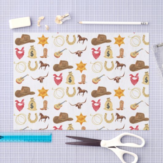 ワイルドウエストウェスタンカントリーロデオアニエージ誕生日 薄葉紙 (クラフト)