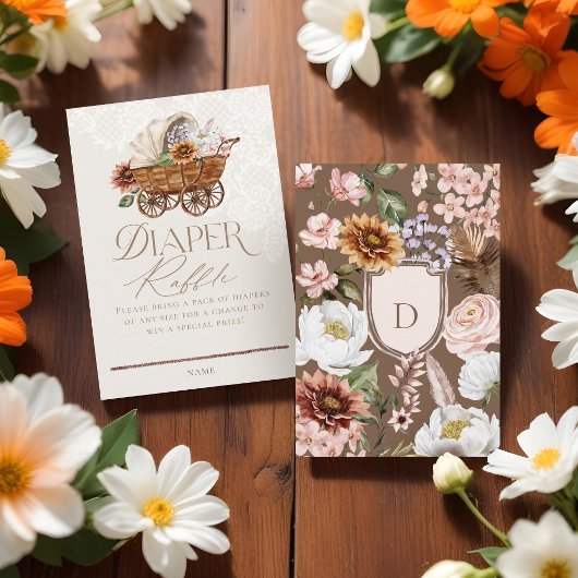 ワイルドウエストウェスタンフローラワゴンベビーおむつラッフル エンクロージャーカード