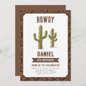 ワイルドウエストウェスタン誕生日パーティー 招待状 (正面/裏面)