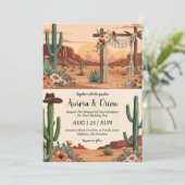 ワイルドウエストウエスタンボホ結婚式招待状 招待状 (スタンド正面)