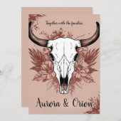 ワイルドウエストウエスタンボホ結婚式招待状 招待状 (正面/裏面)