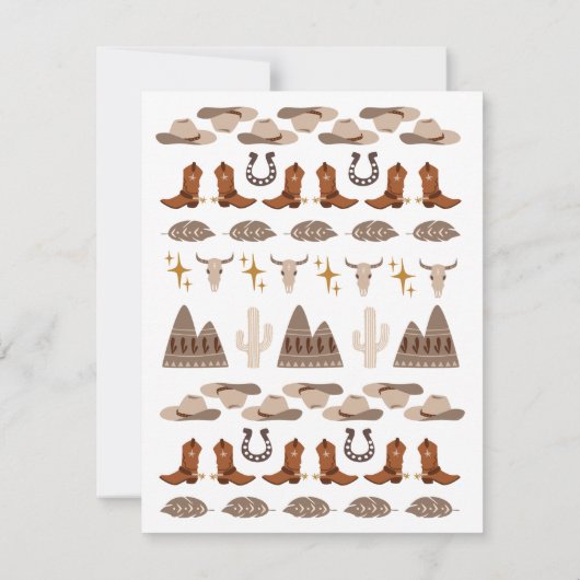 ワイルドウエストウエスタンロデオカウボーイサンキューカード サンキューカード (裏面)