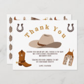 ワイルドウエストウエスタンロデオカウボーイサンキューカード サンキューカード (正面/裏面)