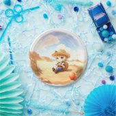 ワイルドウエストウォーターカラーお祝いボーイベビーシャワー ペーパープレート (パーティー)