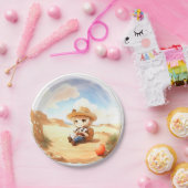 ワイルドウエストウォーターカラーお祝いボーイベビーシャワー ペーパープレート (パーティー)