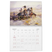 ワイルドウエストオイルペインティングカウボーイズインディアン | カレンダー (3月 2026)