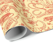 ワイルドウエストオールドカウボーイパタ素朴ーン西 ラッピングペーパー (ロールコーナー)