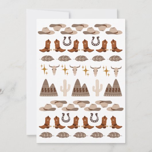 ワイルドウエストカウボーイウェスタンパーティー誕生日 招待状 (裏面)