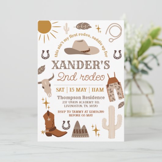 ワイルドウエストカウボーイウェスタン第2パーティー誕生日 招待状 (スタンド正面)